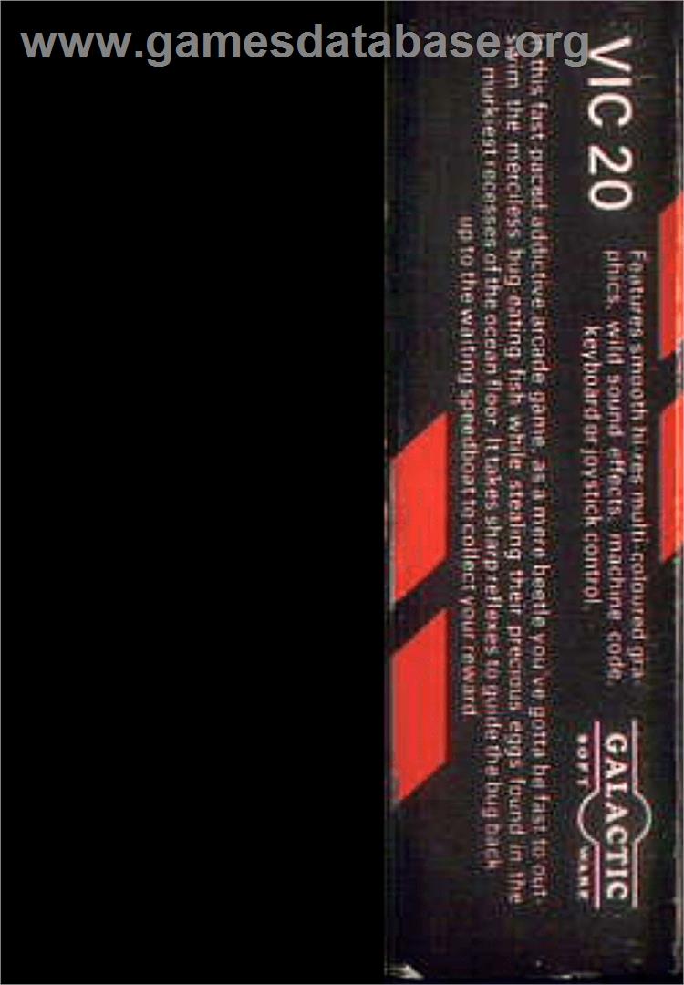 Bug Diver - Commodore VIC-20 - Artwork - Box Back