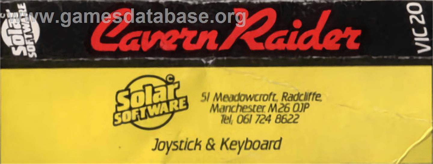Cavern Raider - Commodore VIC-20 - Artwork - Box Back