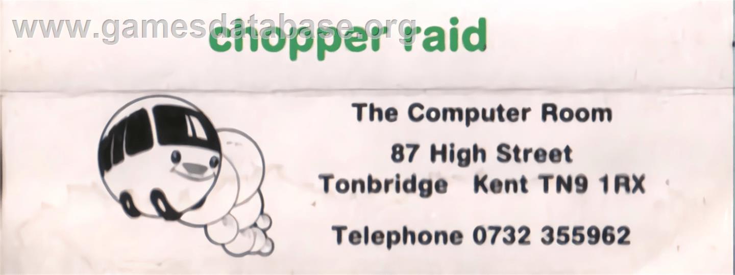 Chopper Raid - Commodore VIC-20 - Artwork - Box Back