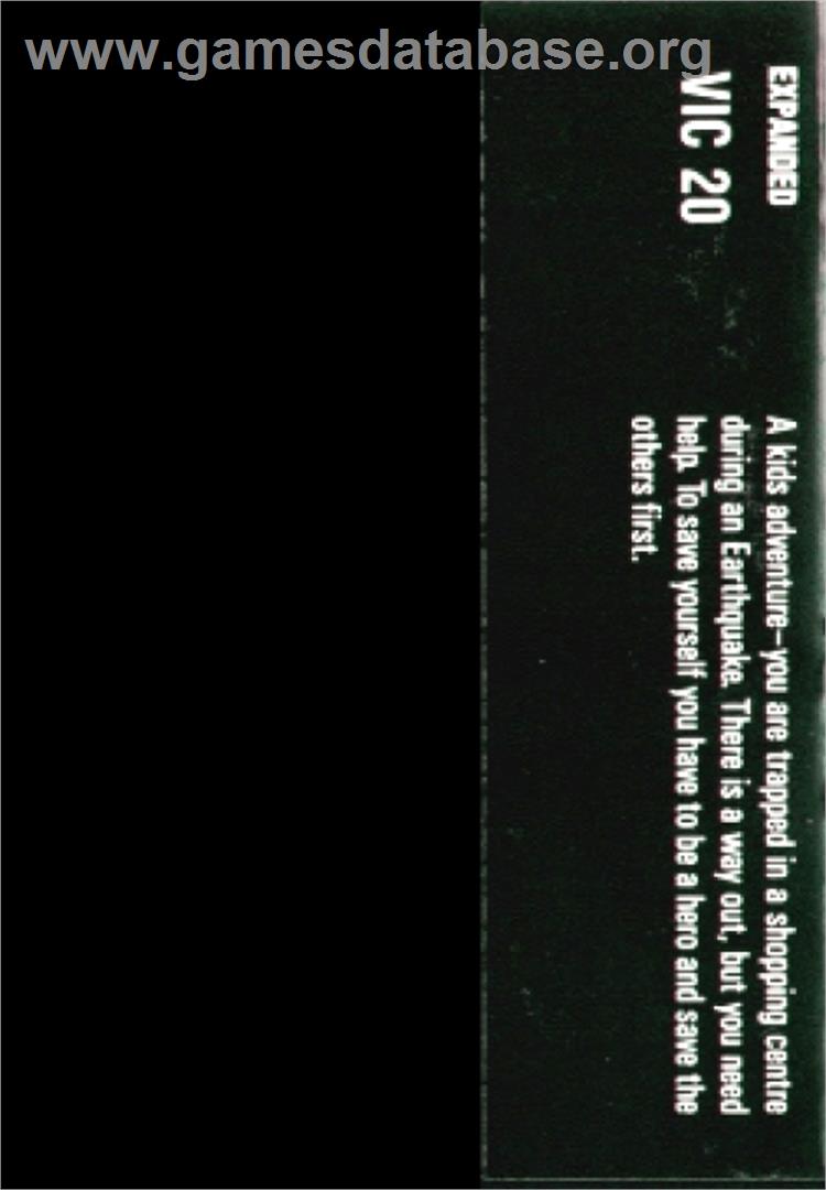 Earthquake - Commodore VIC-20 - Artwork - Box Back