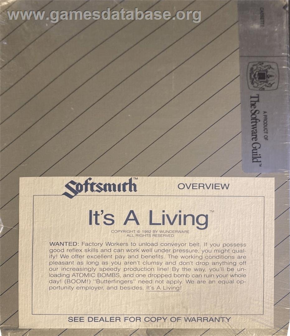 It's A Living - Commodore VIC-20 - Artwork - Box Back