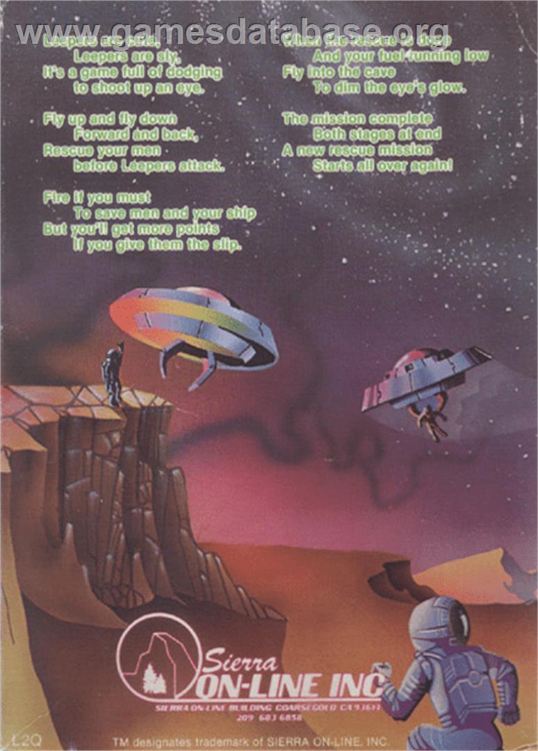 Lunar Leeper - Commodore VIC-20 - Artwork - Box Back