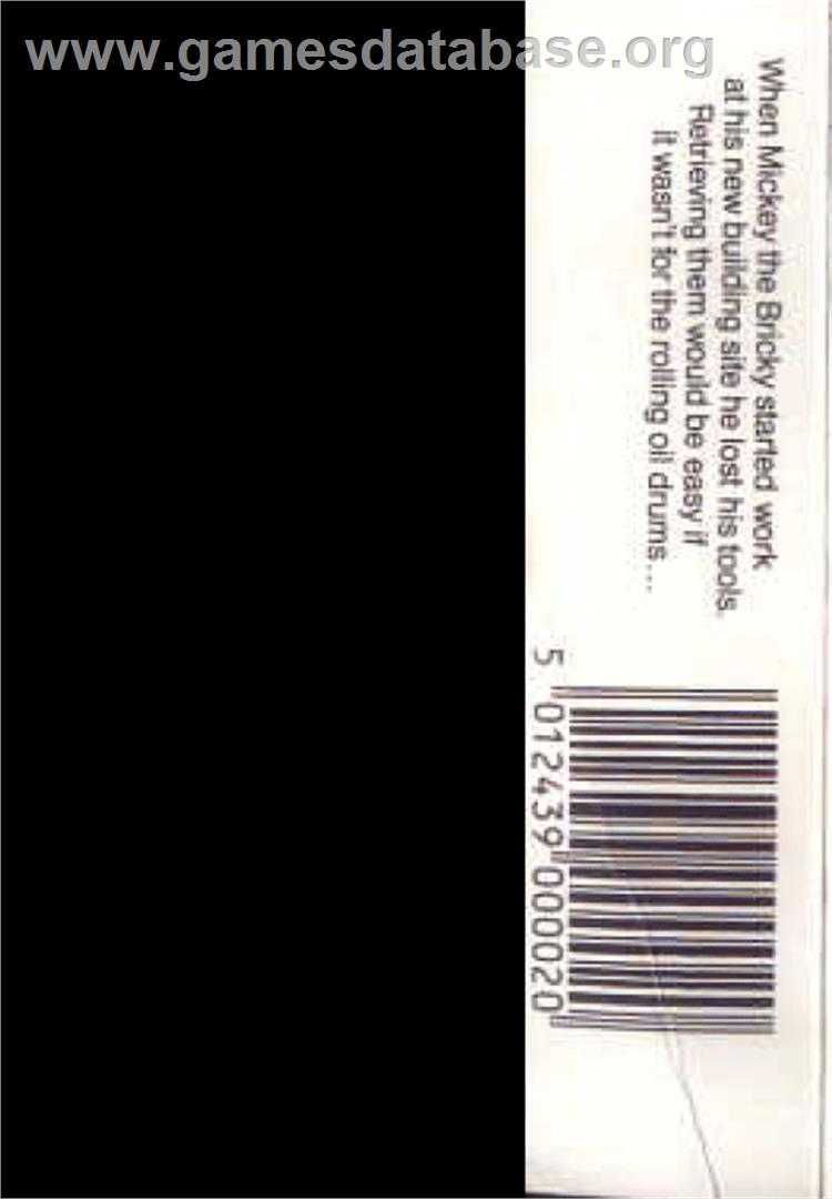 Mickey The Bricky - Commodore VIC-20 - Artwork - Box Back