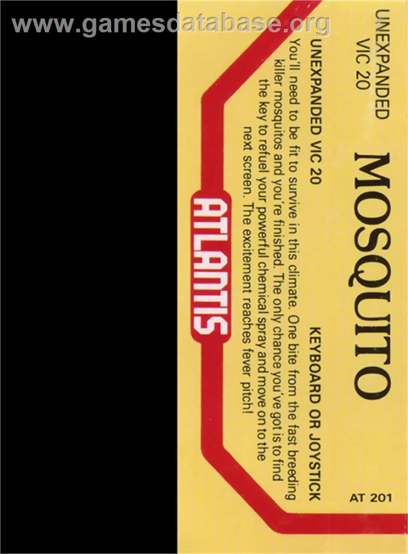 Mosquito - Commodore VIC-20 - Artwork - Box Back