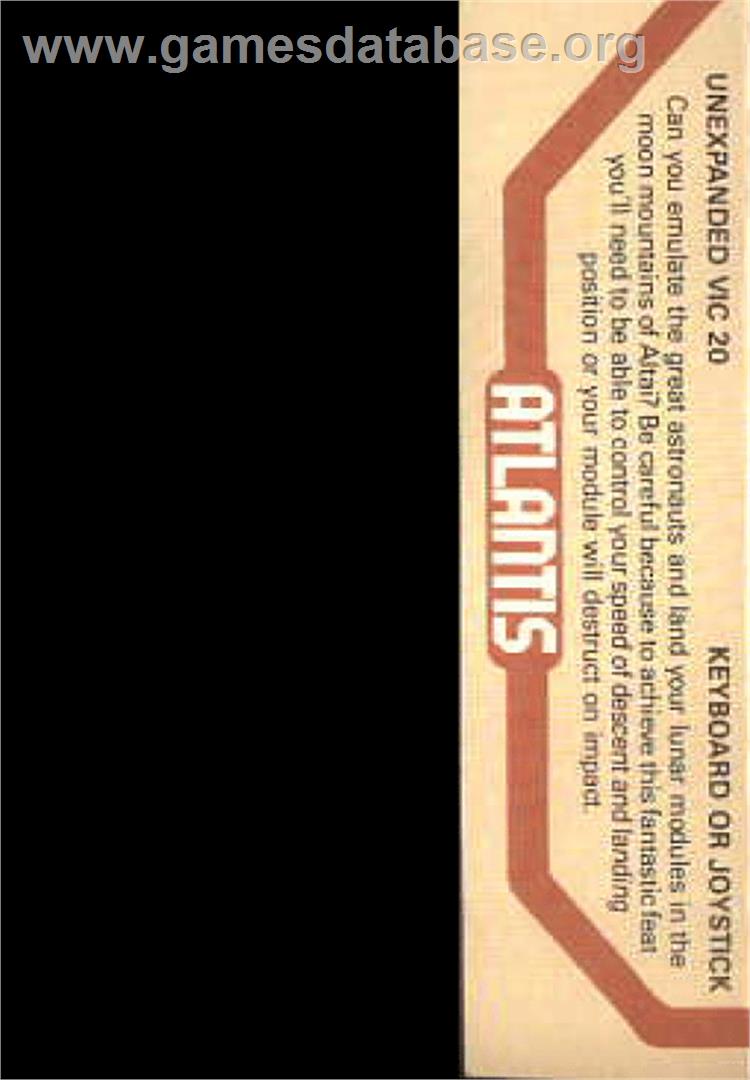 Operation Ganymed - Commodore VIC-20 - Artwork - Box Back
