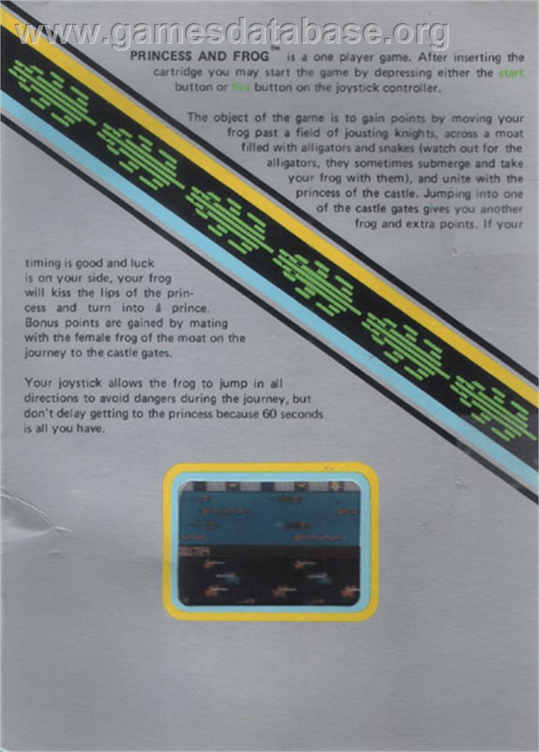 Princess And Frog - Commodore VIC-20 - Artwork - Box Back