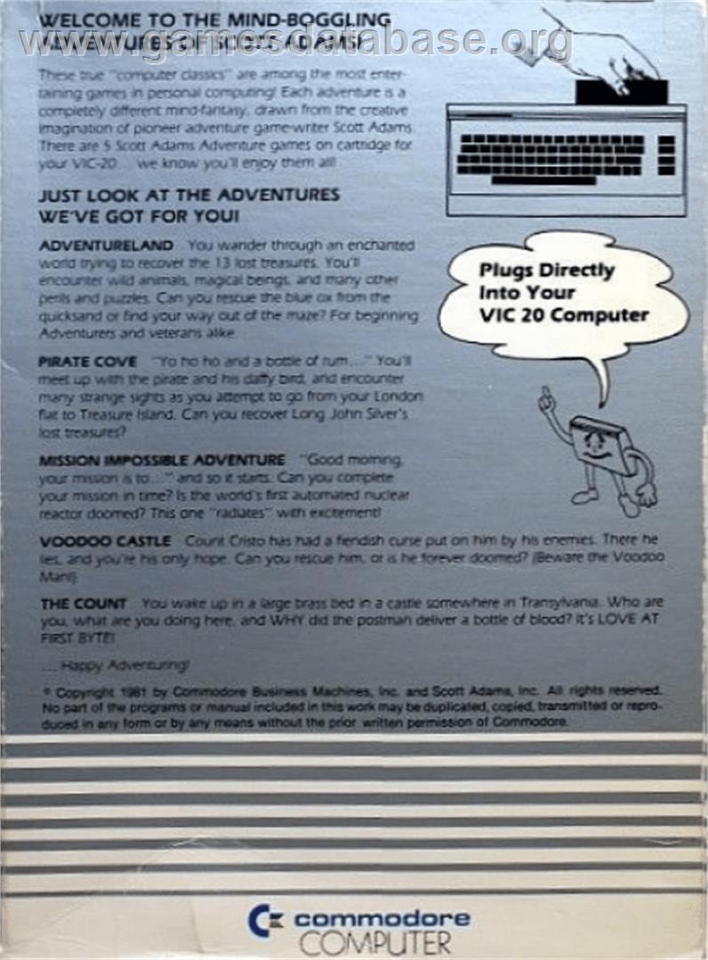 Voodoo Castle - Commodore VIC-20 - Artwork - Box Back