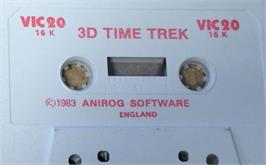 Cartridge artwork for 3d Time Trek on the Commodore VIC-20.