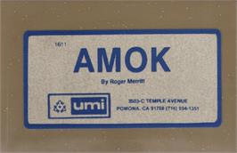 Cartridge artwork for Amok on the Commodore VIC-20.