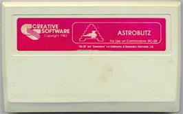 Cartridge artwork for Astroblitz on the Commodore VIC-20.