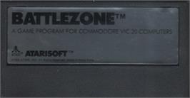 Cartridge artwork for Battlezone on the Commodore VIC-20.