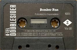 Cartridge artwork for Bomber Run on the Commodore VIC-20.