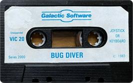 Cartridge artwork for Bug Diver on the Commodore VIC-20.