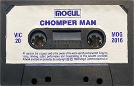 Cartridge artwork for Chomper Man on the Commodore VIC-20.
