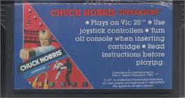 Cartridge artwork for Chuck Norris Superkicks on the Commodore VIC-20.