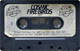 Cartridge artwork for Cosmic Firebirds on the Commodore VIC-20.