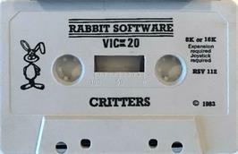 Cartridge artwork for Critters on the Commodore VIC-20.