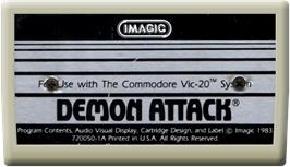 Cartridge artwork for Demon Attack on the Commodore VIC-20.