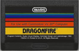 Cartridge artwork for Dragonfire on the Commodore VIC-20.