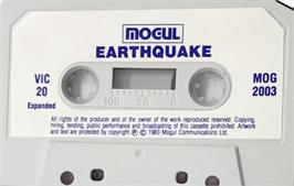Cartridge artwork for Earthquake on the Commodore VIC-20.