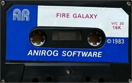 Cartridge artwork for Fire Galaxy on the Commodore VIC-20.
