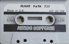 Cartridge artwork for Flight Path 737 on the Commodore VIC-20.