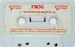Cartridge artwork for Frog! on the Commodore VIC-20.