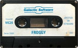 Cartridge artwork for Froggy on the Commodore VIC-20.