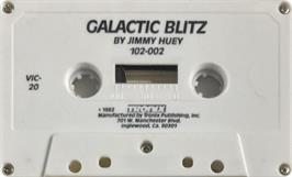 Cartridge artwork for Galactic Blitz on the Commodore VIC-20.