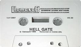 Cartridge artwork for Hellgate on the Commodore VIC-20.