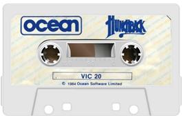 Cartridge artwork for Hunchback on the Commodore VIC-20.