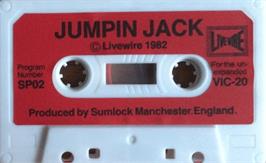 Cartridge artwork for Jumpin' Jack on the Commodore VIC-20.