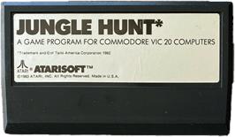Cartridge artwork for Jungle Hunt on the Commodore VIC-20.