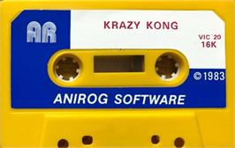 Cartridge artwork for Krazy Kong on the Commodore VIC-20.