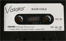 Cartridge artwork for Maze Gold on the Commodore VIC-20.