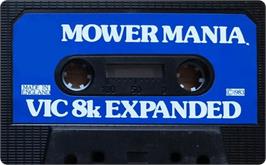 Cartridge artwork for Mower Mania on the Commodore VIC-20.