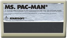Cartridge artwork for Ms. Pac-man on the Commodore VIC-20.