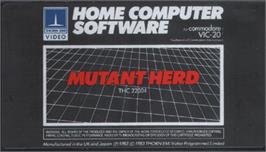 Cartridge artwork for Mutant Herd on the Commodore VIC-20.