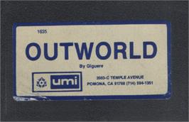 Cartridge artwork for Outworld on the Commodore VIC-20.