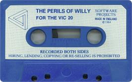 Cartridge artwork for Perils Of Willy, The on the Commodore VIC-20.