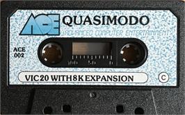 Cartridge artwork for Quasimodo on the Commodore VIC-20.