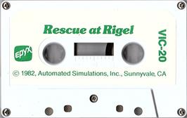 Cartridge artwork for Rescue At Rigel on the Commodore VIC-20.