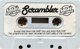 Cartridge artwork for Scrambler on the Commodore VIC-20.