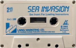 Cartridge artwork for Sea Invasion on the Commodore VIC-20.