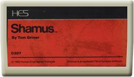 Cartridge artwork for Shamus on the Commodore VIC-20.