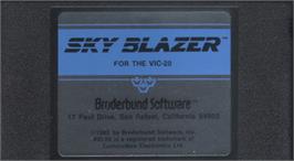 Cartridge artwork for Sky Blazer on the Commodore VIC-20.