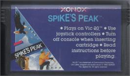 Cartridge artwork for Spike's Peak on the Commodore VIC-20.