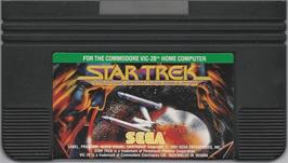 Cartridge artwork for Star Trek - S.o.s. on the Commodore VIC-20.