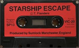 Cartridge artwork for Starship Escape on the Commodore VIC-20.