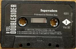 Cartridge artwork for Supavaders on the Commodore VIC-20.